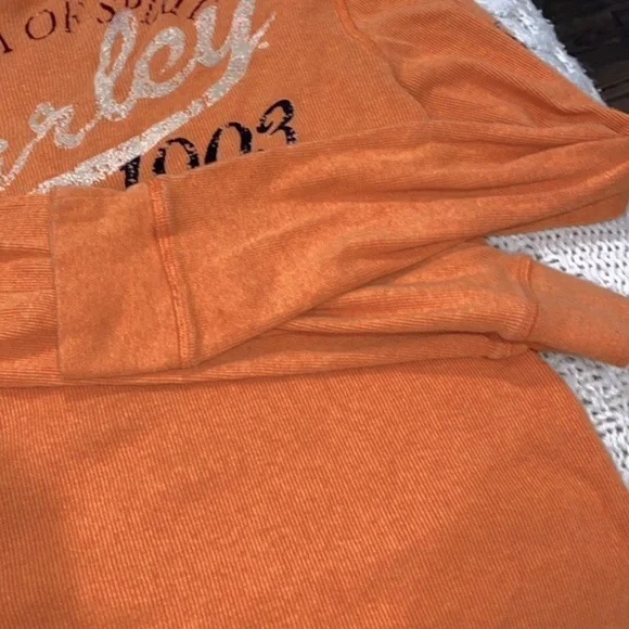 Harley Davidson orange knit top size large - Picture 10 of 11